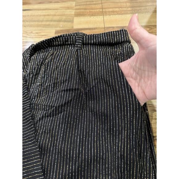 Torrid Womens Black Lurex Self Tie Wide Leg Pant Sz 1X Metallic Stripe Stretch - Picture 5 of 7